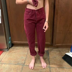 Attrak MOM high waisted jeans maroon vintage